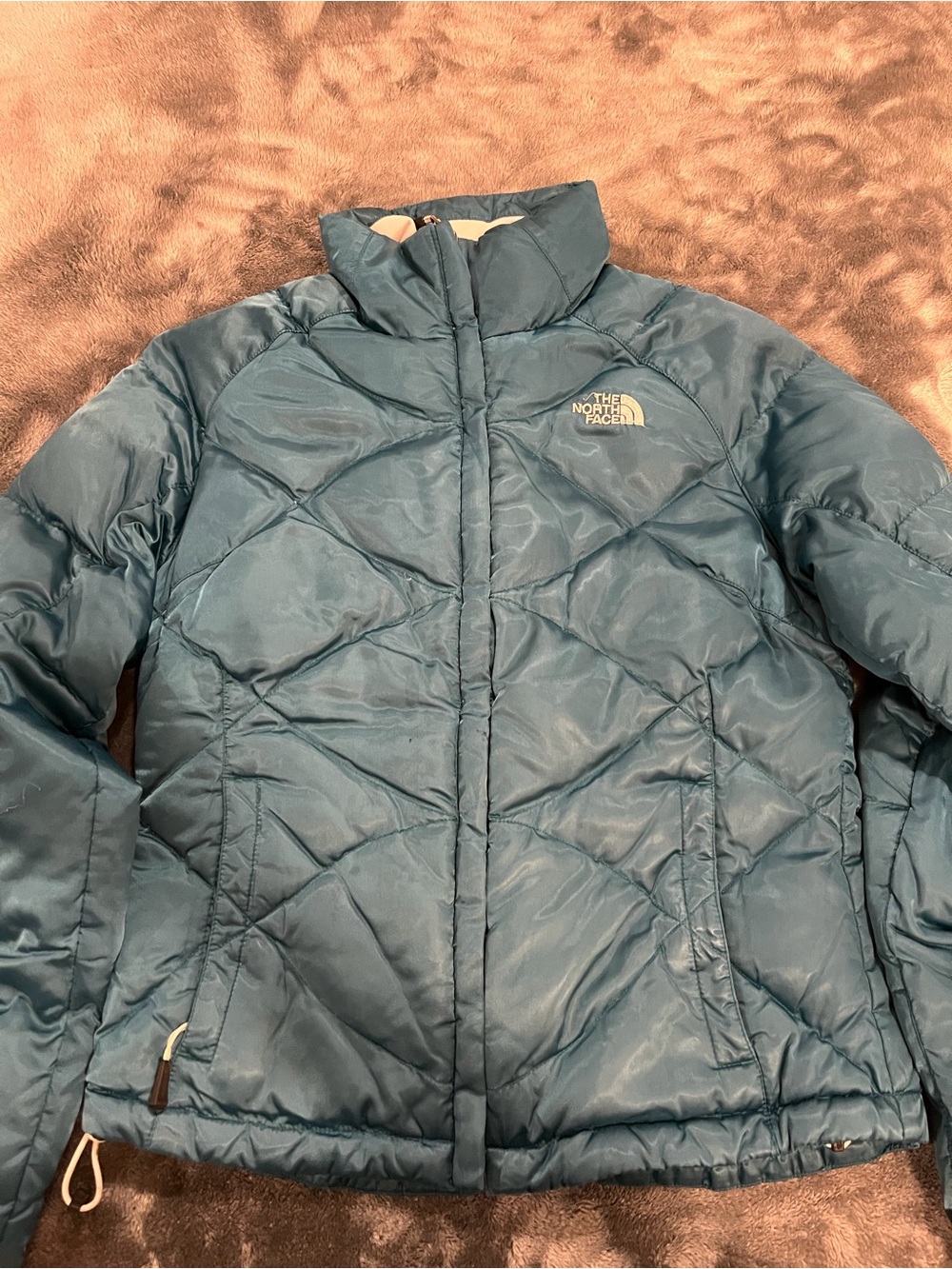 The North Face Women's Teal Blue Quilted Insulated Puffer Jacket